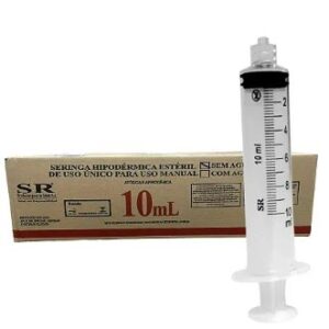 SERINGA HIPODÉRMICA ESTÉRIL SEM AGULHA LUER LOCK 10ML C/ 250 UND. SR